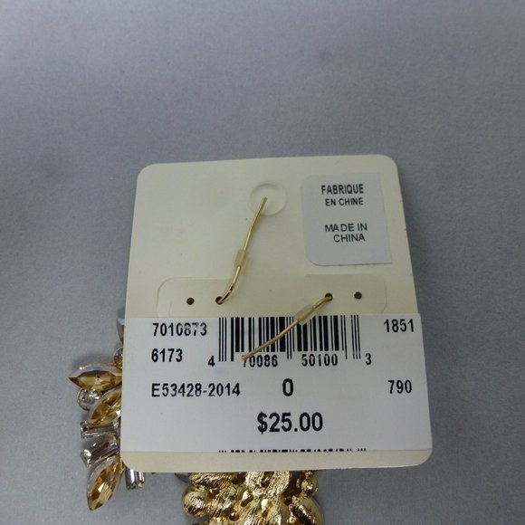 MELANIE LYNE STONE GOLD TOPAZ DANGLE EARRING - Picture 5 of 5